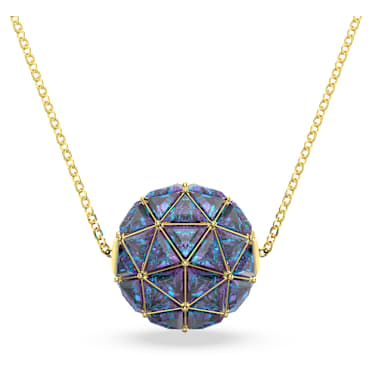 Curiosa 链坠, 三角形切割, 蓝色, 镀金色调 - Swarovski, 5629228