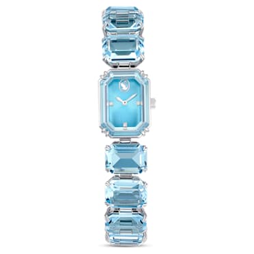 Ρολόι, Βραχιόλι οκταγωνικής κοπής, Μπλε, Ανοξείδωτο ατσάλι - Swarovski, 5630840