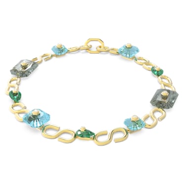 Numina necklace, Mixed cuts, Multicolored, Gold-tone plated - Swarovski, 5630945