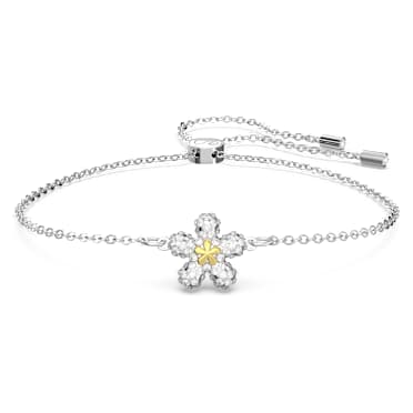 Tough สร้อยข้อมือ, ดอกไม้, ขาว, เคลือบโลหะหลากชนิด - Swarovski, 5632061