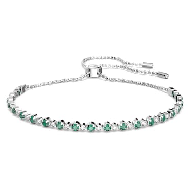 สร้อยข้อมือ Matrix, เจียระไนทรงกลม, เขียว, เคลือบโรเดียม - Swarovski, 5632064