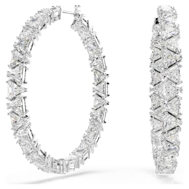 Matrix Kreolen, Trilliant-Schliff, Weiß, Rhodiniert - Swarovski, 5632466