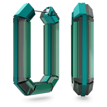Lucent ต่างหูแบบห่วง, Statement ทรงแปดเหลี่ยม, เขียว - Swarovski, 5633953