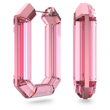 Cercei rotunzi Lucent, Statement, Formă octogonală, Roz - Swarovski, 5633955