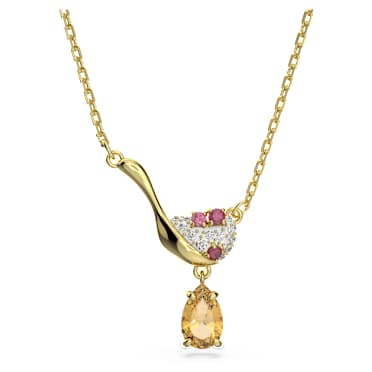 Cariti Kolye, Buzlu kırmızı fasülye içeceği, Çok renkli, Altın rengi kaplama - Swarovski, 5634333