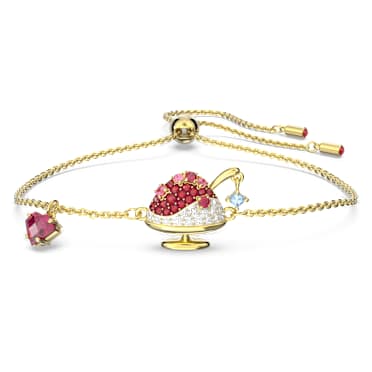 Cariti 手鏈, 紅豆冰, 紅色, 鍍金色色調 - Swarovski, 5634702