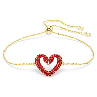 Bracelet Sublima, Cœur, Petit, Rouge, Placage de ton or - Swarovski, 5634724