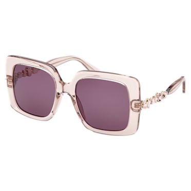 Sunglasses, Oversized, Square shape, SK0357 20S, Purple - Swarovski, 5634752