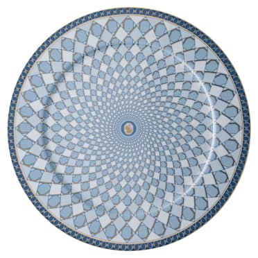 Plato ovalado Signum, Porcelana, Azul - Swarovski, 5635499