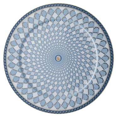 Signum service plate, Porcelain, Large, Blue - Swarovski, 5635499