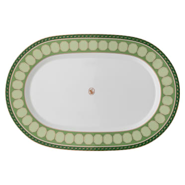 Postrežni pladenj Signum, Porcelan, Veliki, zeleni - Swarovski, 5635504