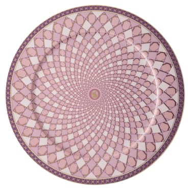 Postrežni krožnik Signum, Porcelan, rožnati - Swarovski, 5635510