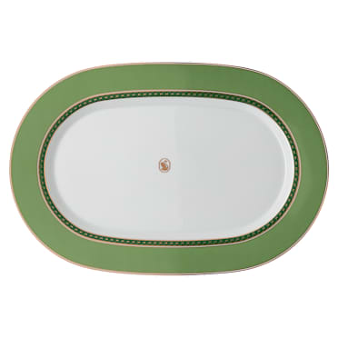 Platou Signum, Porțelan, Verde - Swarovski, 5635513
