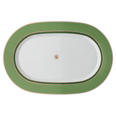 Signum platter plate, Porcelain, Small, Green - Swarovski, 5635513
