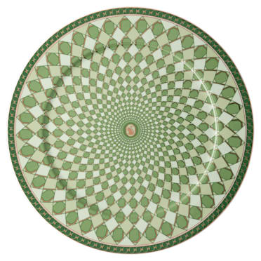 Signum service plate, Porcelain, Green - Swarovski, 5635514