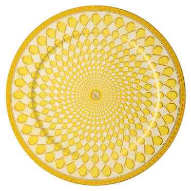 Servírovací talíř Signum, Porcelán, Žlutý - Swarovski, 5635522
