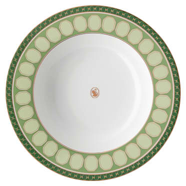Farfurie pentru supă Signum, Porțelan, Verde - Swarovski, 5635525