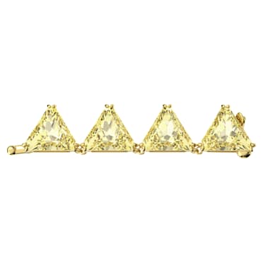 Matrix verlengstuk, Triangle-slijpvorm, Geel, Goudkleurige toplaag - Swarovski, 5635623