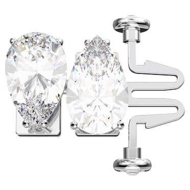 Matrix verlengstuk, Pear-slijpvorm, Wit, Rodium toplaag - Swarovski, 5635628