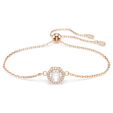 Una Angelic 브레이슬릿, 라운드 컷, 화이트, 로즈골드 톤 플래팅 - Swarovski, 5636273