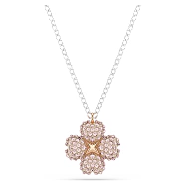 Latisha Kolye, Çiçek, Pembe, Karışık metal yüzey - Swarovski, 5636488