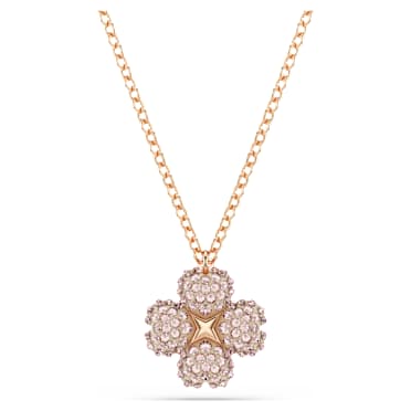 Latisha Kolye, Çiçek, Pembe, Pembe altın rengi kaplama - Swarovski, 5636489