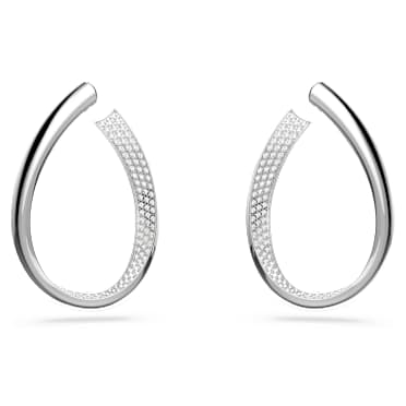 Exist ringoorbellen, M, Wit, Rodium toplaag - Swarovski, 5636490