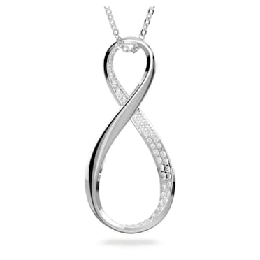Exist pendant, Infinity, White, Rhodium plated - Swarovski, 5636493