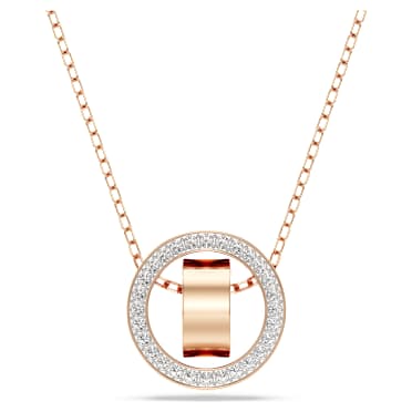 Pandantiv Dextera, Pavé, Alb, Finisaj din aur roz de 18k - Swarovski, 5636500
