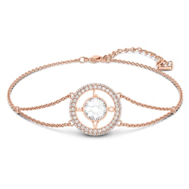 Admiration - Love bracelet, Round cut, White, Rose gold-tone plated - Swarovski, 5636507
