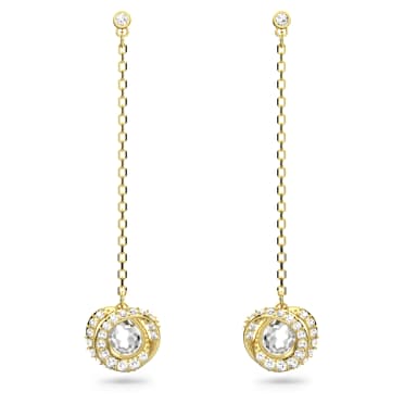 Generation Oorhangers, Lang, Wit, Goudkleurige toplaag - Swarovski, 5636514