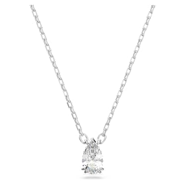 Stilla hanger, Pear-slijpvorm, Wit, Rodium toplaag - Swarovski, 5636708