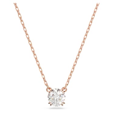 Colgante Stilla, Talla redonda, Blanco, Baño tono oro rosa - Swarovski, 5636710