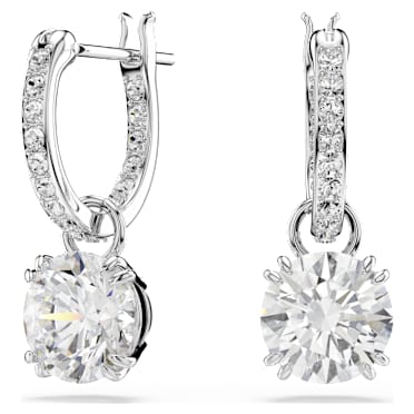Stilla cocktail ring, Round cut, White, Rhodium plated - Swarovski, 5636717