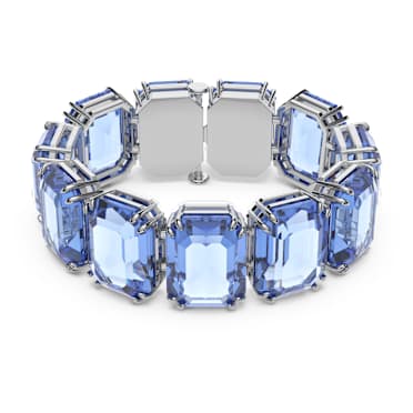 Millenia 手鏈, 超大Swarovski水晶, 八角形切割, 藍色, 鍍白金色 - Swarovski, 5638491