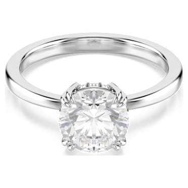 Stilla Cocktailring, Rundschliff, Weiß, Rhodiniert - Swarovski, 5638529