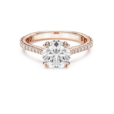 Stilla Cocktailring, Rundschliff, Pavé, Weiß, Roségold-Legierungsschicht - Swarovski, 5638548
