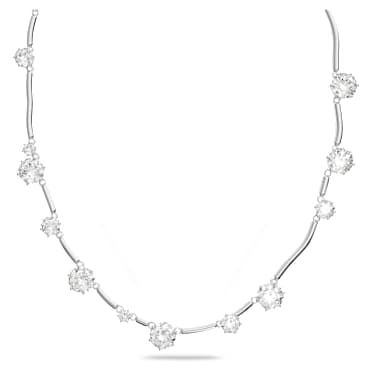 Constella Halskette, Gemischte Rundschliffe, Weiß, Rhodiniert - Swarovski, 5638696