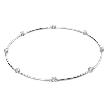 Collana Constella, Taglio Round, Bianca, Placcato rodio - Swarovski, 5638699