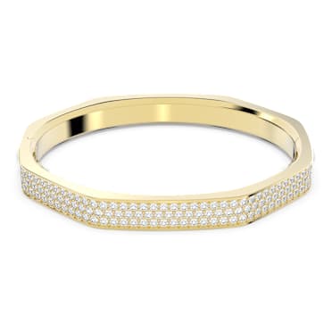 กำไล Dextera, ทรงแปดเหลี่ยม, ขาว, เคลือบโทนสีทอง - Swarovski, 5656844