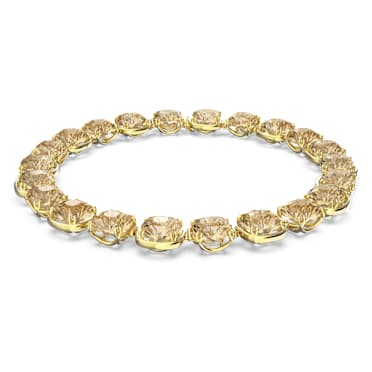 Harmonia 頸鍊, 枕形切割, 金色, 鍍金色色調 - Swarovski, 5640041