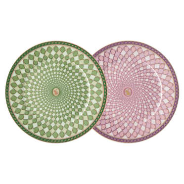 Signum plate set, Porcelain, Medium, Multicolored - Swarovski, 5640061