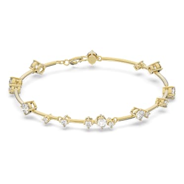 Constella 뱅글, 라운드 컷 믹스, 화이트, 골드 톤 플래팅 - Swarovski, 5640178
