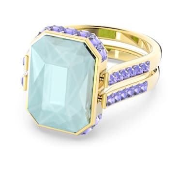Chroma ring, Octagon cut, Multicolored, Gold-tone plated - Swarovski, 5640248