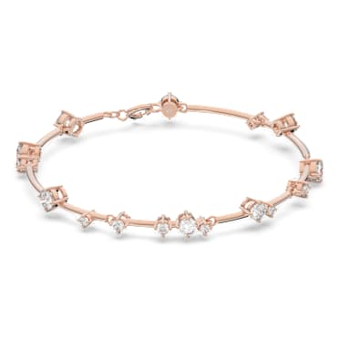 Constella 手鐲, 混合圓形切割, 白色, 鍍玫瑰金色調 - Swarovski, 5640287