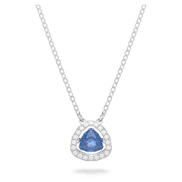 Colar Una, Lapidação Trilliant, Azul, Lacado a ródio - Swarovski, 5640290