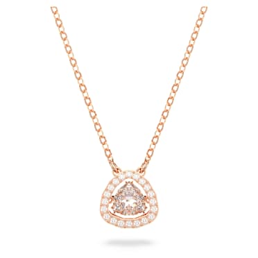 Una Halskette, Trilliant-Schliff, Weiß, Roségold-Legierungsschicht - Swarovski, 5640292