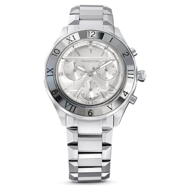 腕表, 39 毫米, 瑞士制造, 金属手链, 银色, 不锈钢 - Swarovski, 5641297