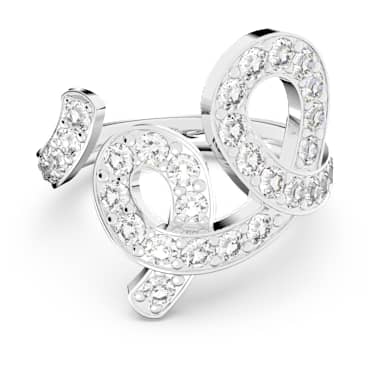 Fluenta Ring, Neu erweckte Kristalle, Weiß, Rhodiniert - Swarovski, 5641375