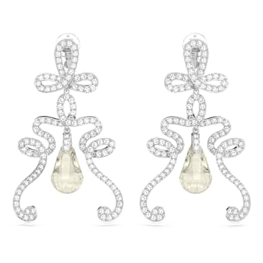 Boucles D'oreilles Clips En Chrome Et Cristal - Modèle W102 - Occasion Bon état